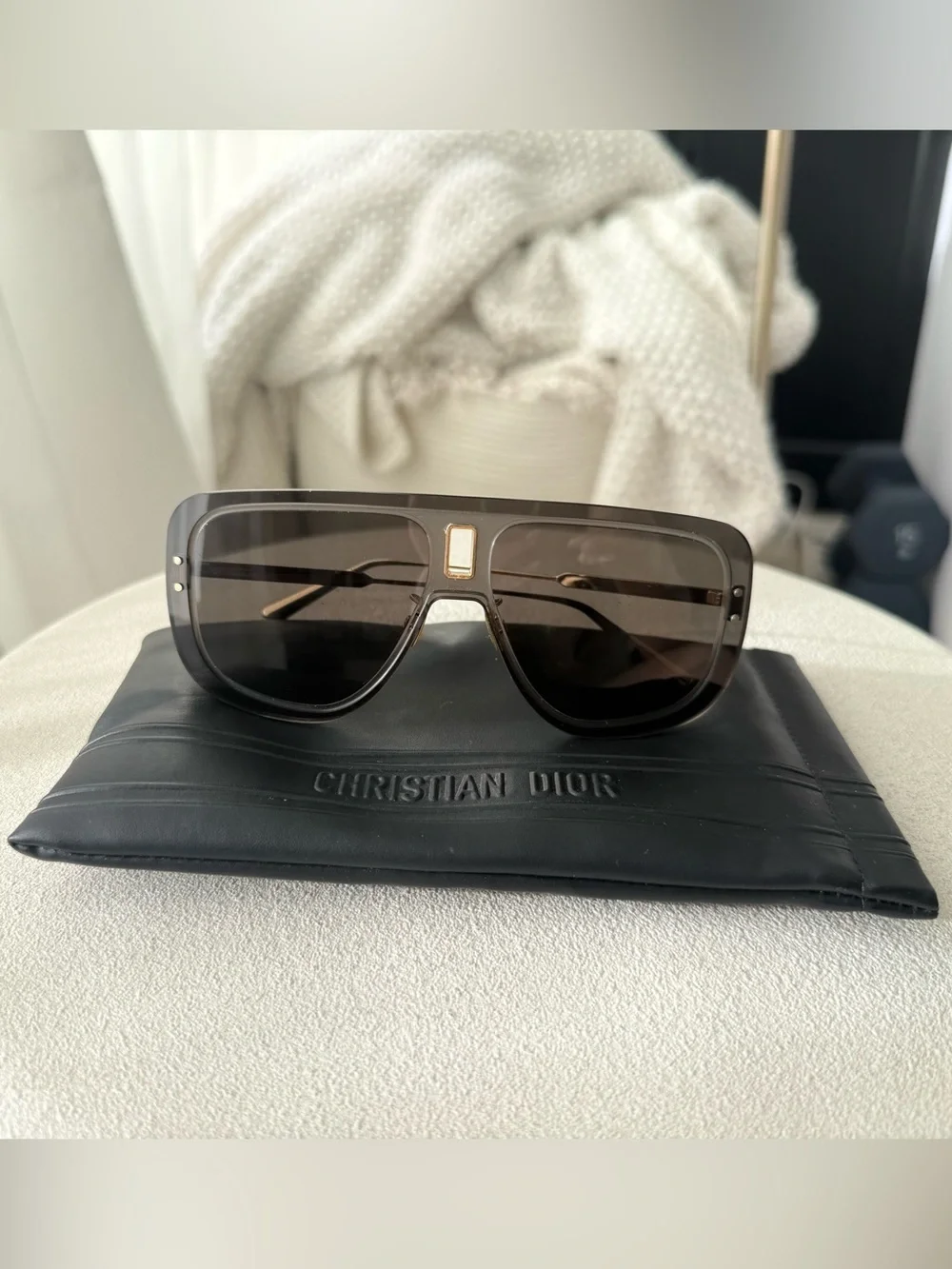 Christian Dior Brown Gradient Shield Sunglasses